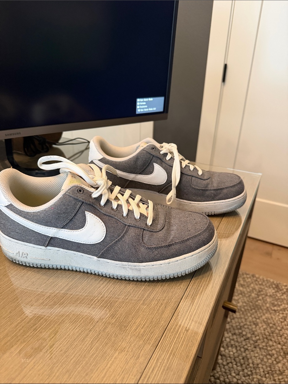 Nike Gray Low-Top Sneakers with White Accents